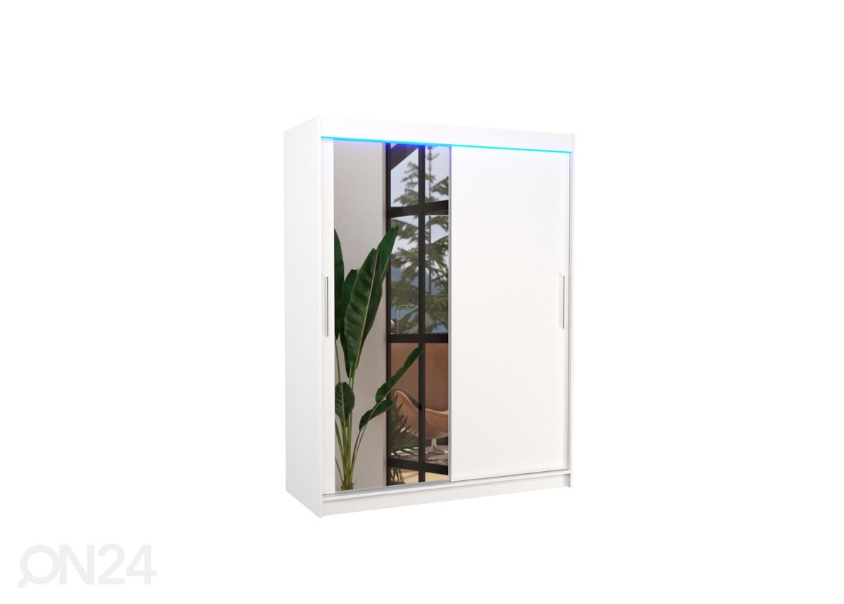 Lükandustega riidekapp Bianca I 150 cm + LED suurendatud