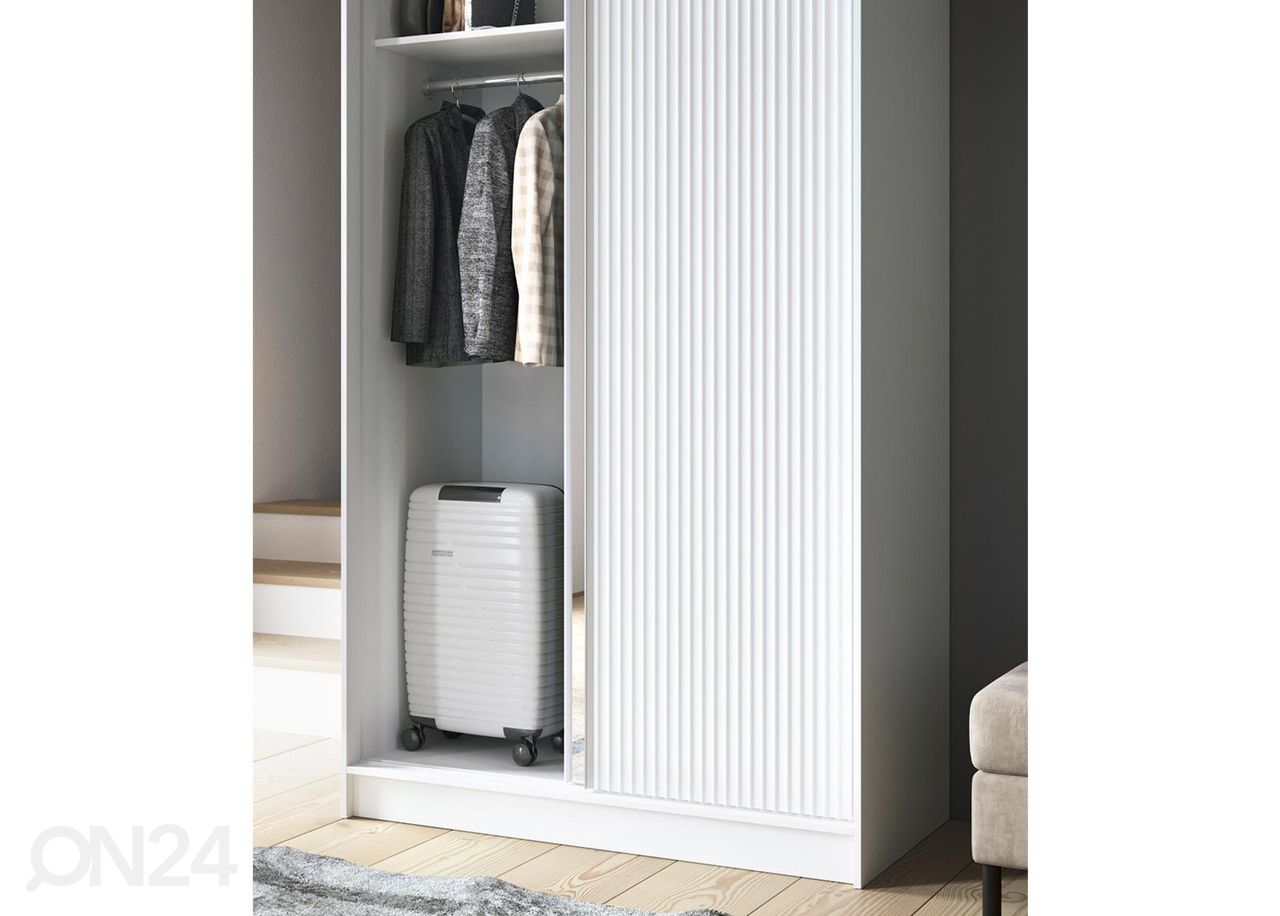 Lükandustega riidekapp Biancco 120 cm suurendatud