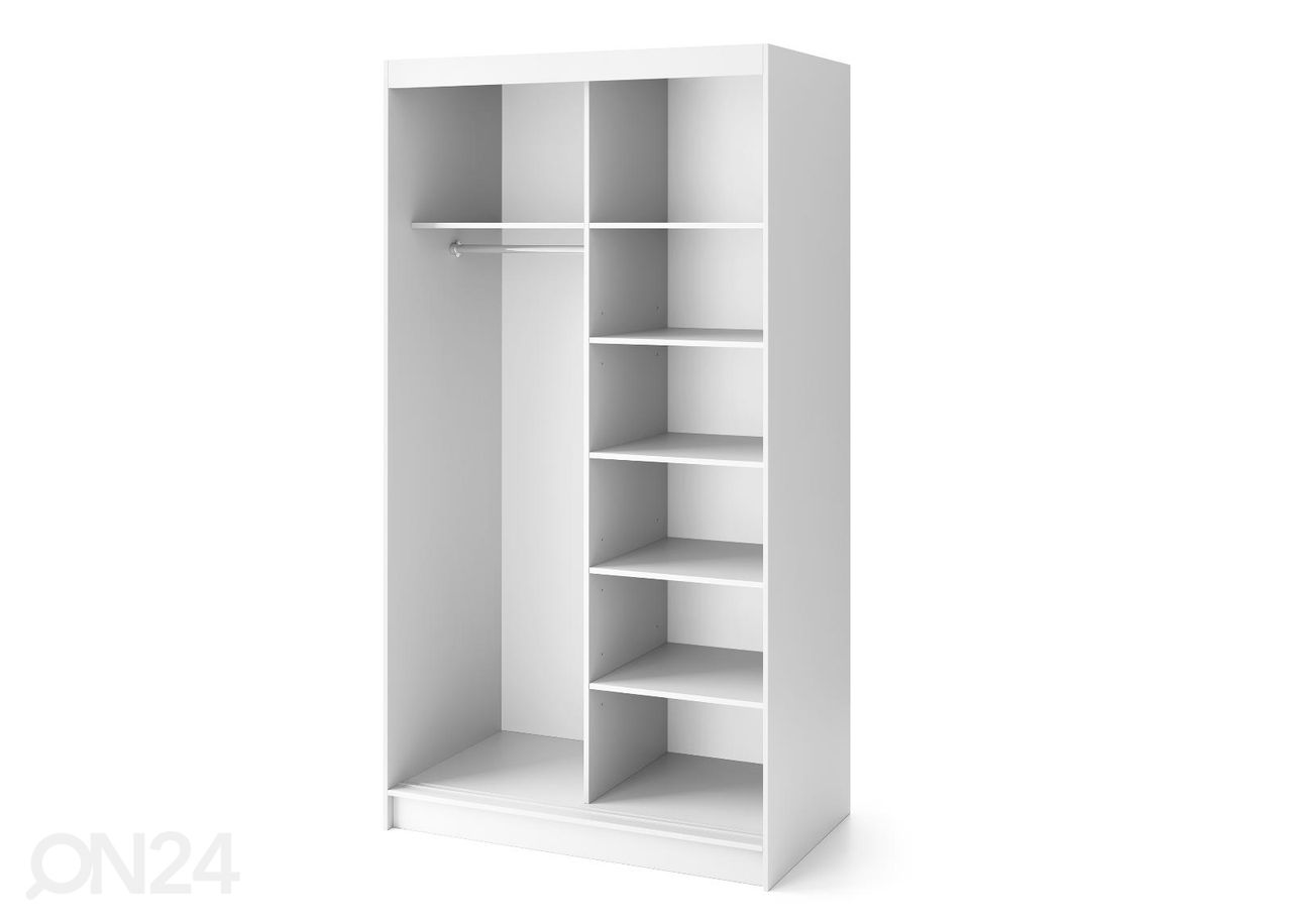 Lükandustega riidekapp Biancco 120 cm suurendatud