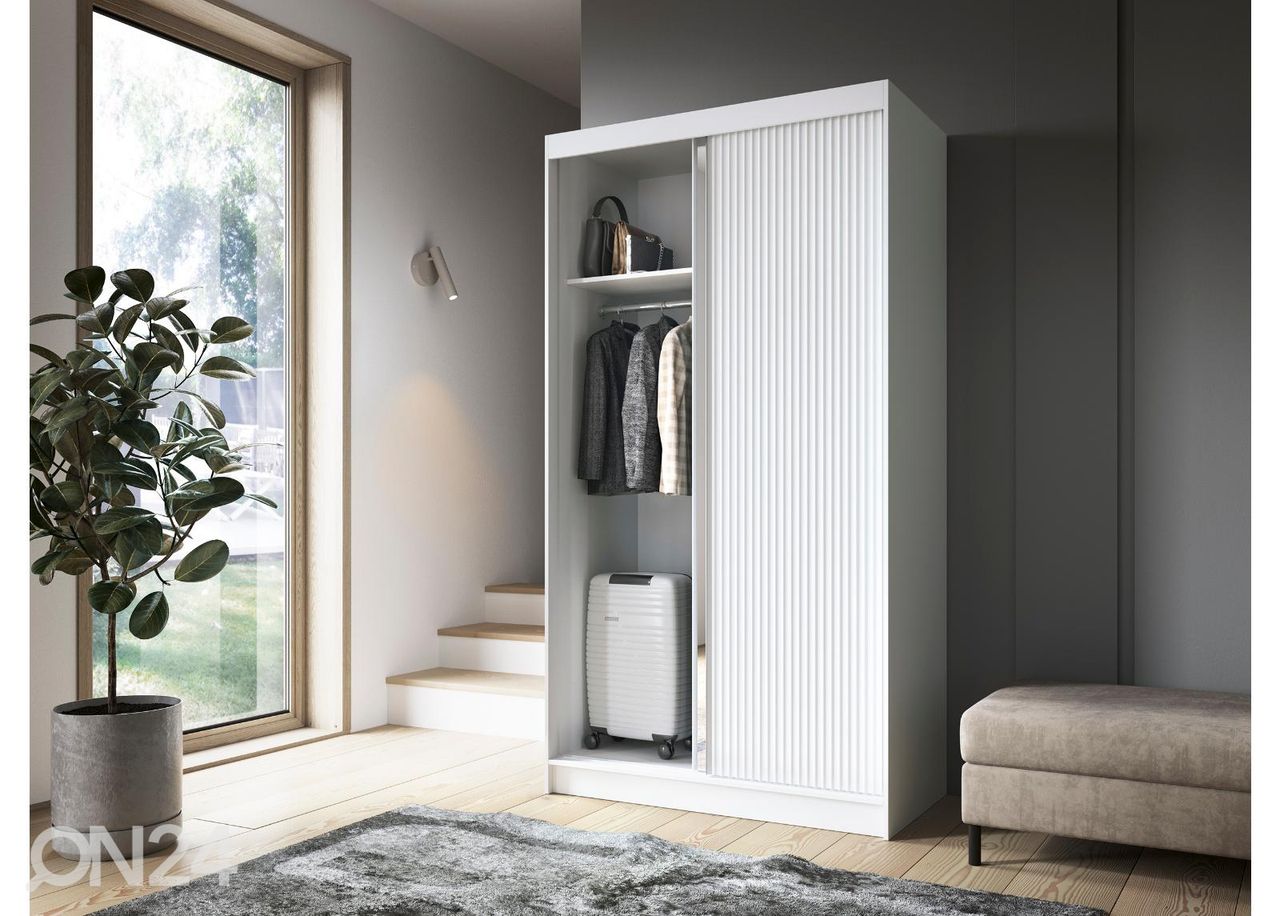 Lükandustega riidekapp Biancco 120 cm suurendatud
