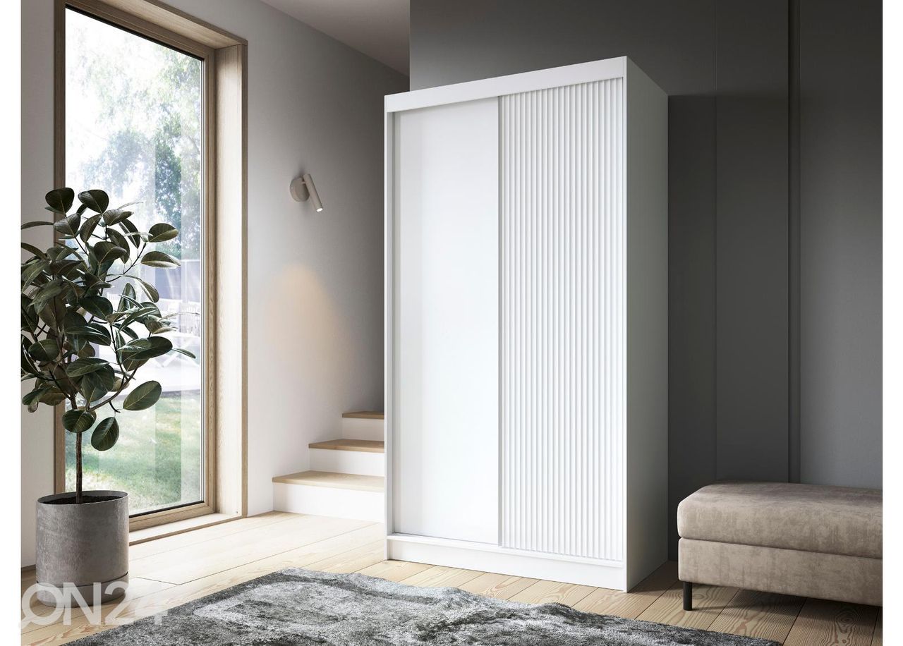 Lükandustega riidekapp Biancco 120 cm suurendatud