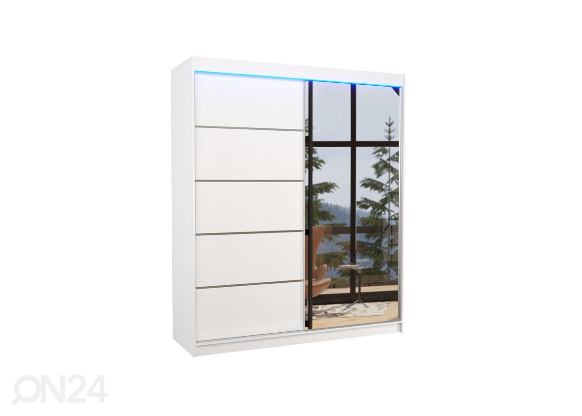 Lükandustega riidekapp Cabo I 180 cm + LED suurendatud