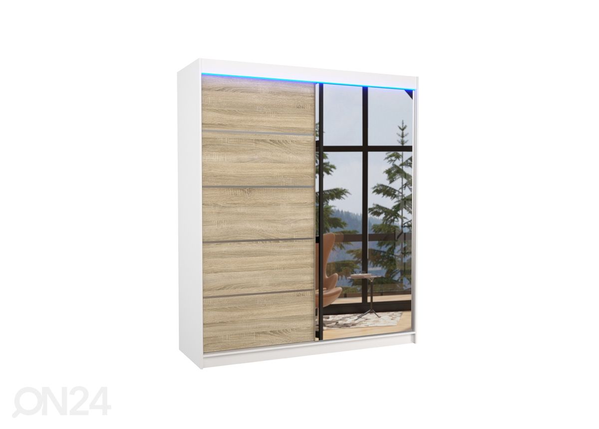 Lükandustega riidekapp Cabo I 180 cm + LED suurendatud