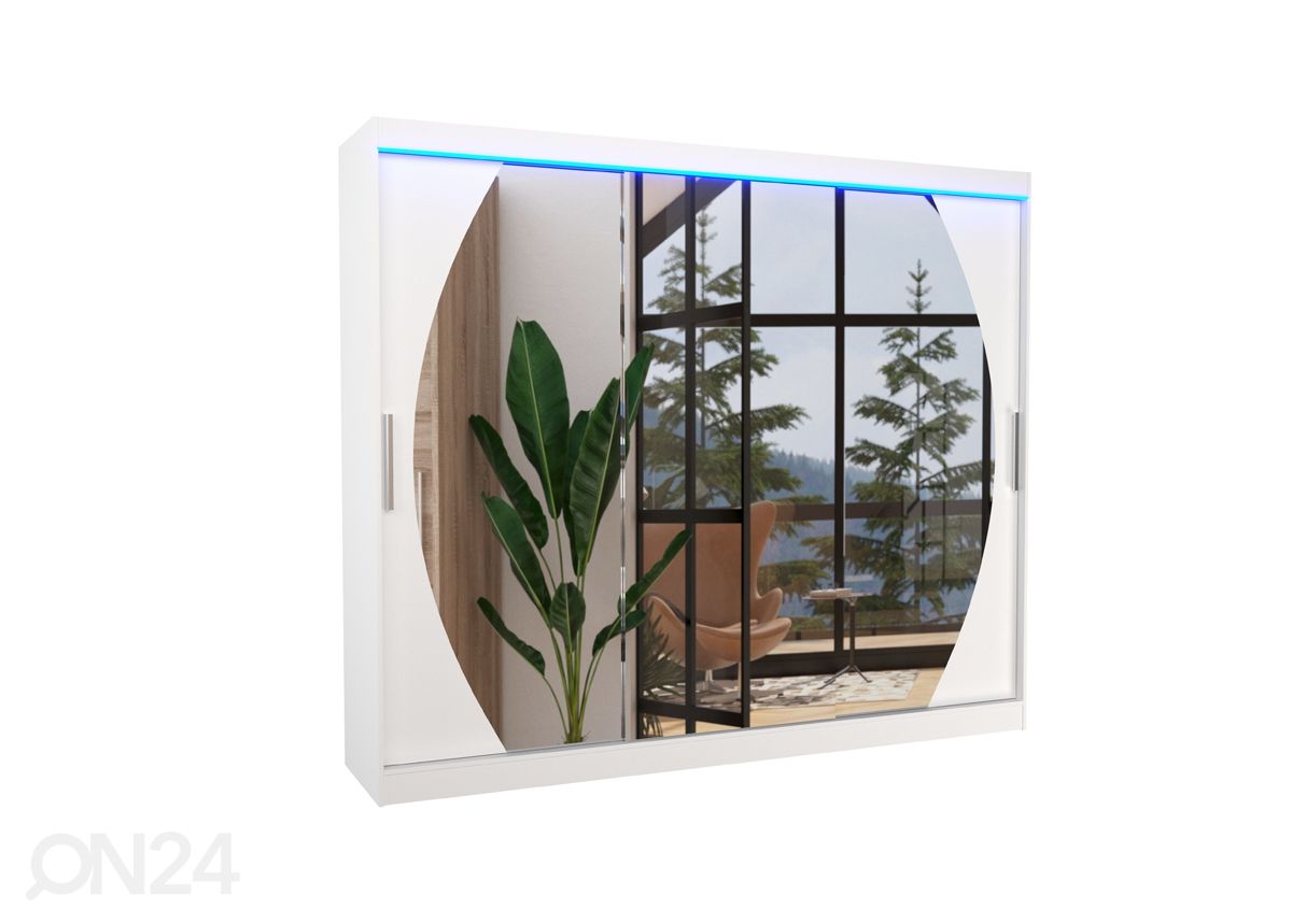 Lükandustega riidekapp Camden 250 cm + LED suurendatud