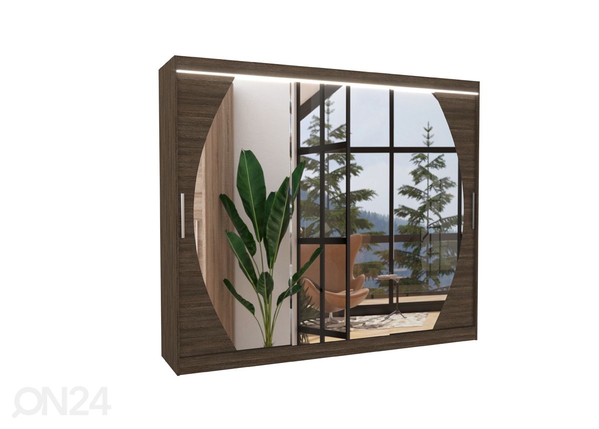 Lükandustega riidekapp Camden 250 cm + LED suurendatud