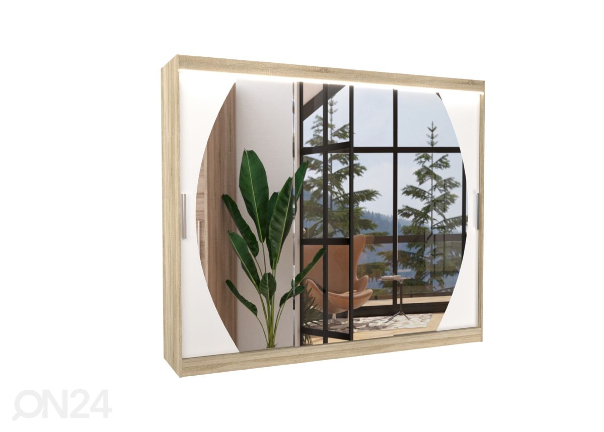 Lükandustega riidekapp Camden 250 cm + LED suurendatud