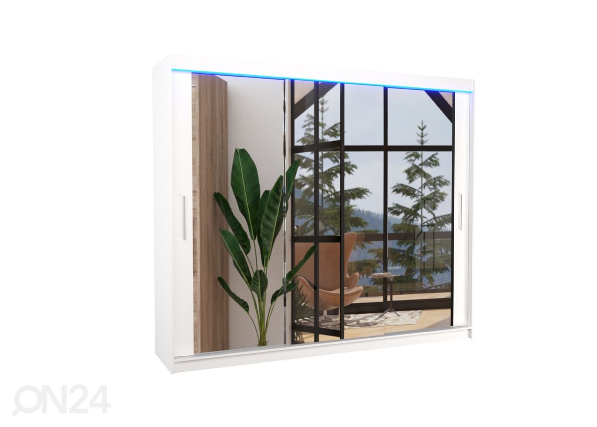 Lükandustega riidekapp Charlotte 250 cm + LED suurendatud