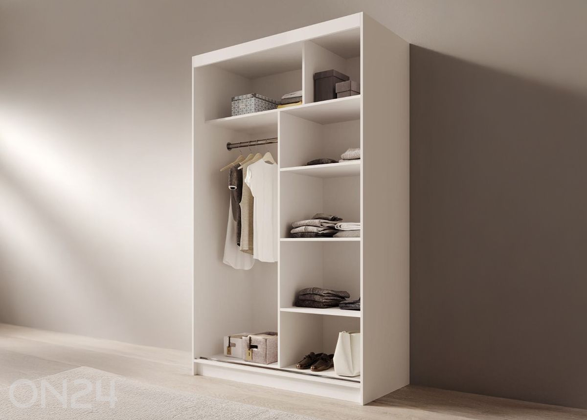 Lükandustega riidekapp Como 120 cm suurendatud