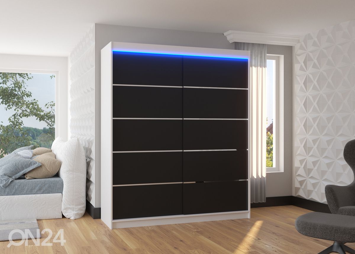 Lükandustega riidekapp Davi I 180 cm + LED suurendatud