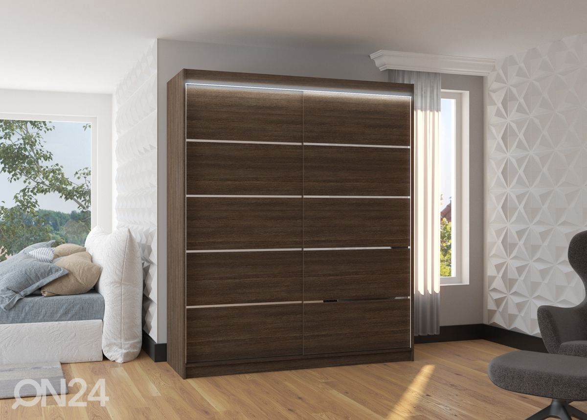 Lükandustega riidekapp Davi I 180 cm + LED suurendatud