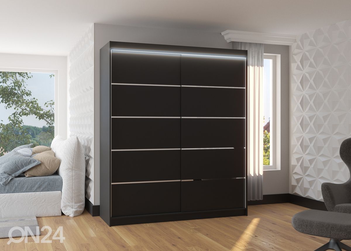 Lükandustega riidekapp Davi I 180 cm + LED suurendatud