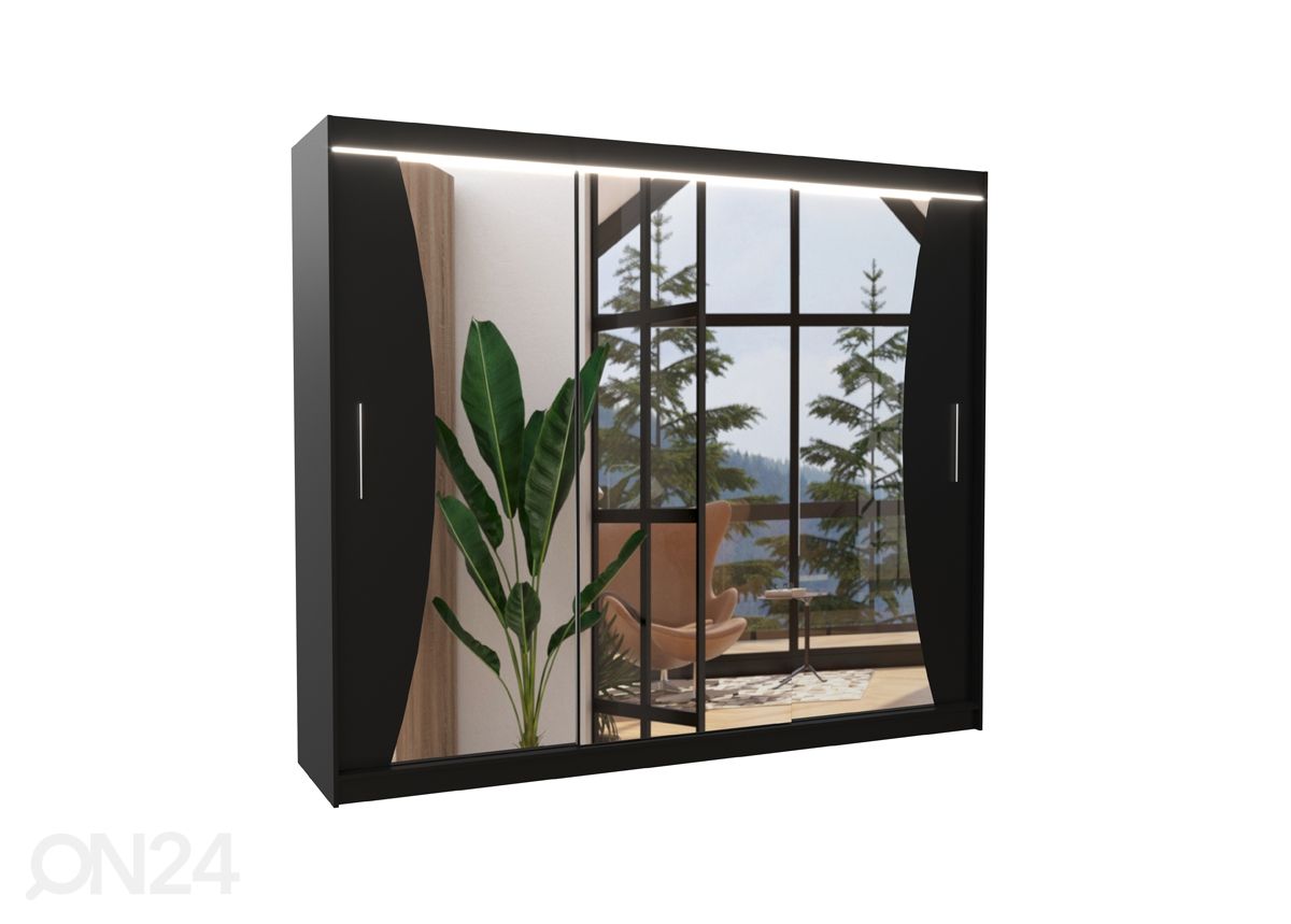 Lükandustega riidekapp Dixon 250 cm + LED suurendatud