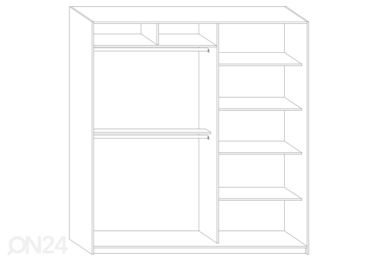 Lükandustega riidekapp Durrus II 200 cm suurendatud