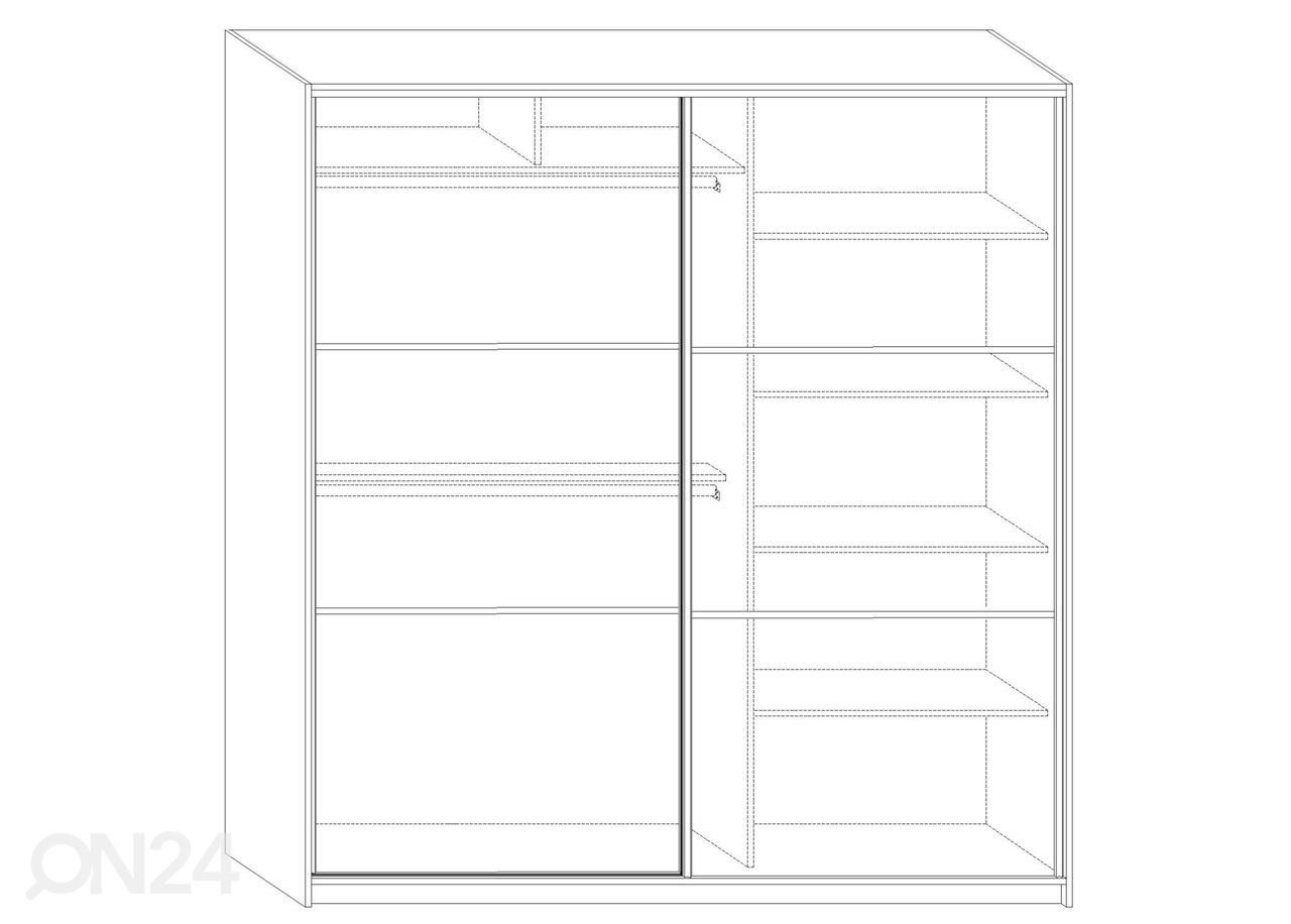Lükandustega riidekapp Durrus II 200 cm suurendatud