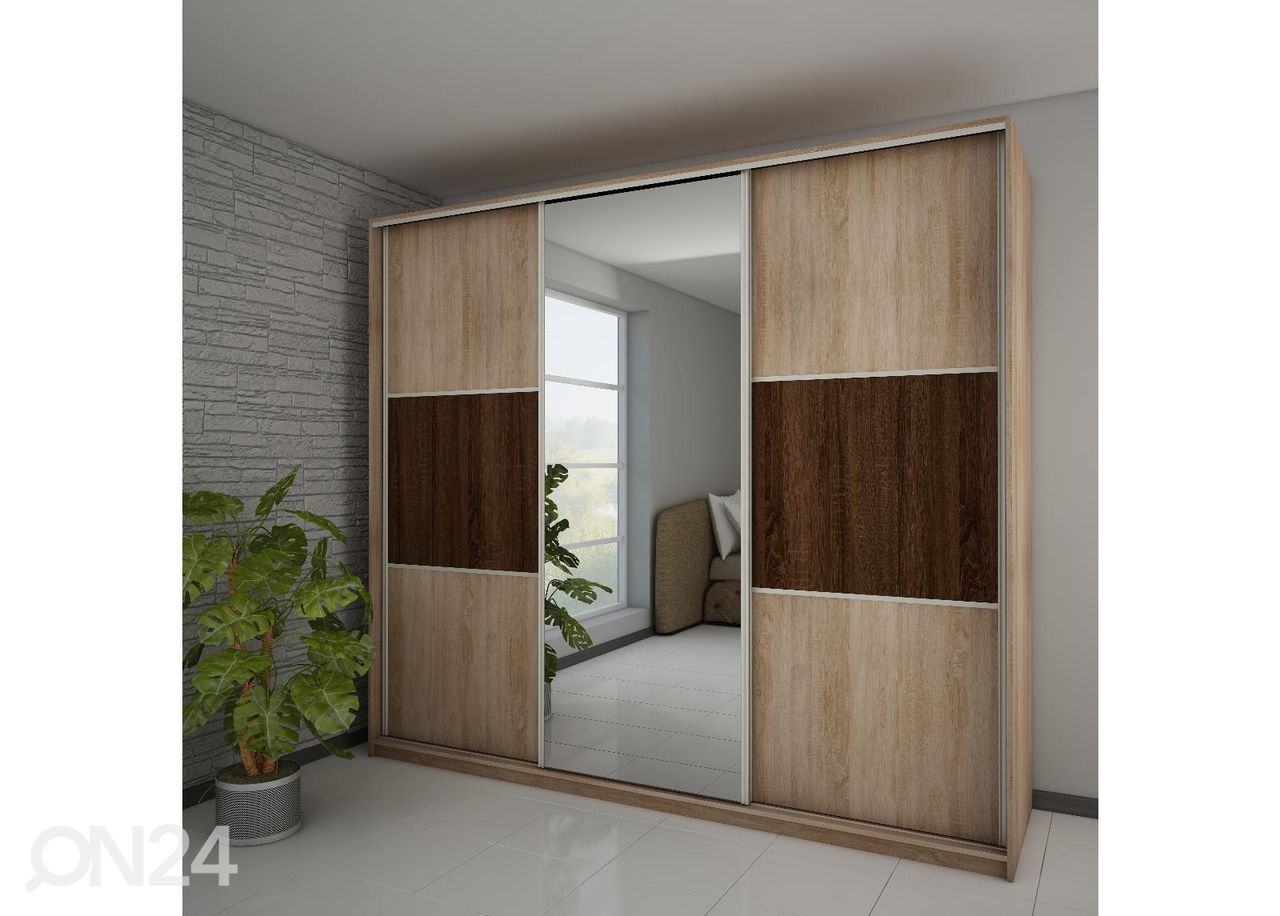Lükandustega riidekapp Durrus II 240 cm suurendatud