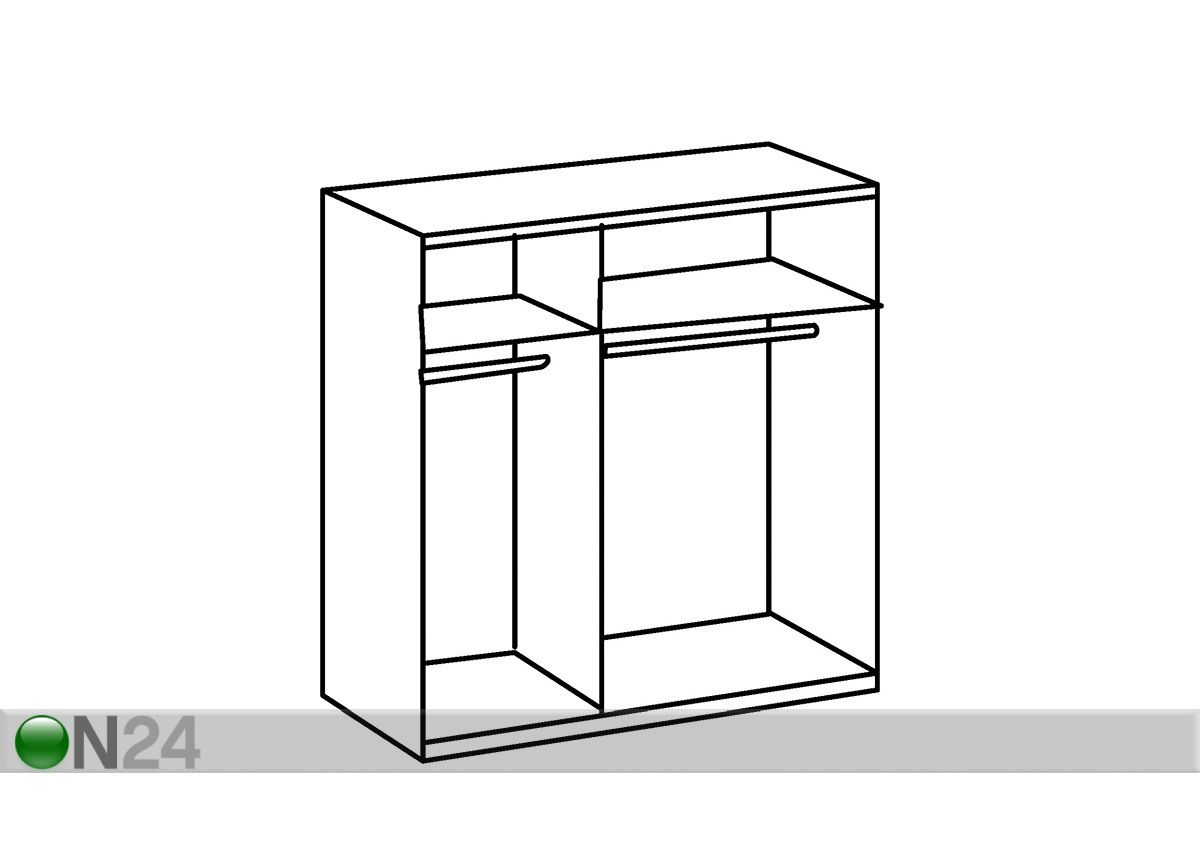 Lükandustega riidekapp Easy Plus h210x135 cm suurendatud