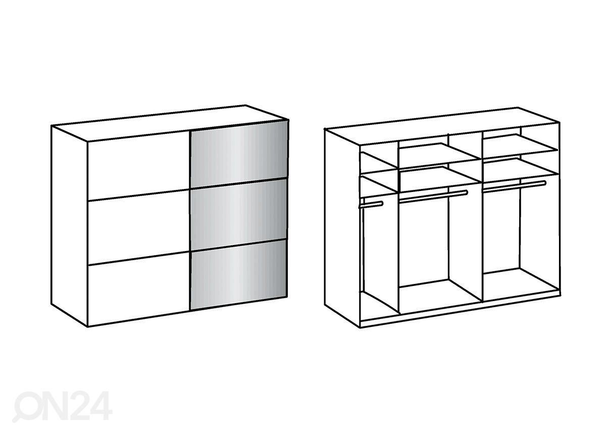 Lükandustega riidekapp Escape 250 cm suurendatud