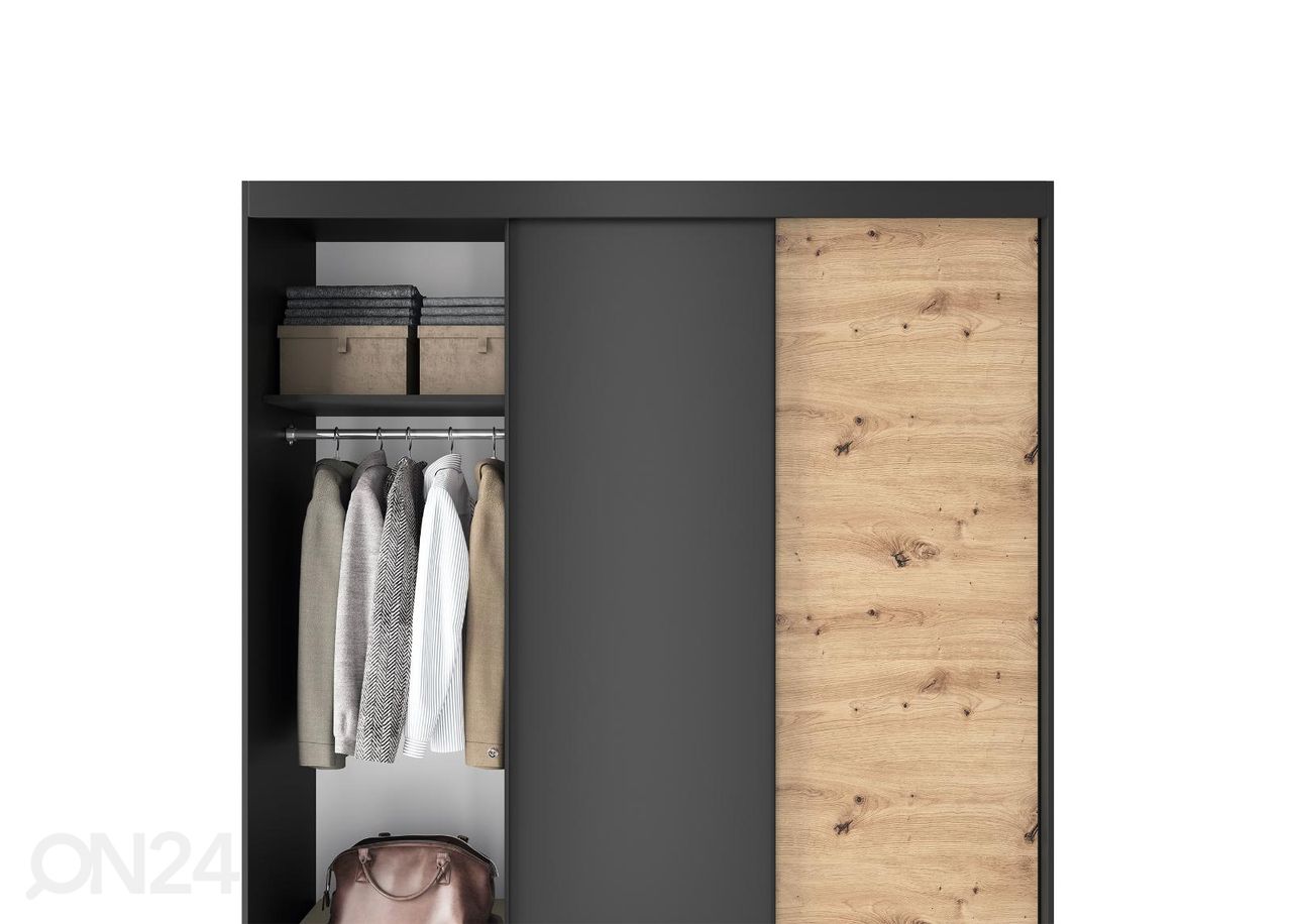 Lükandustega riidekapp Esville 180 cm suurendatud