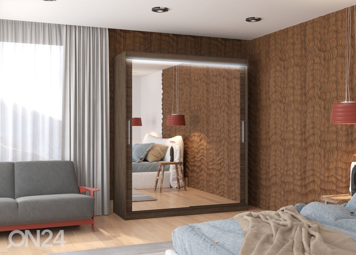 Lükandustega riidekapp Evely 180 cm + LED suurendatud