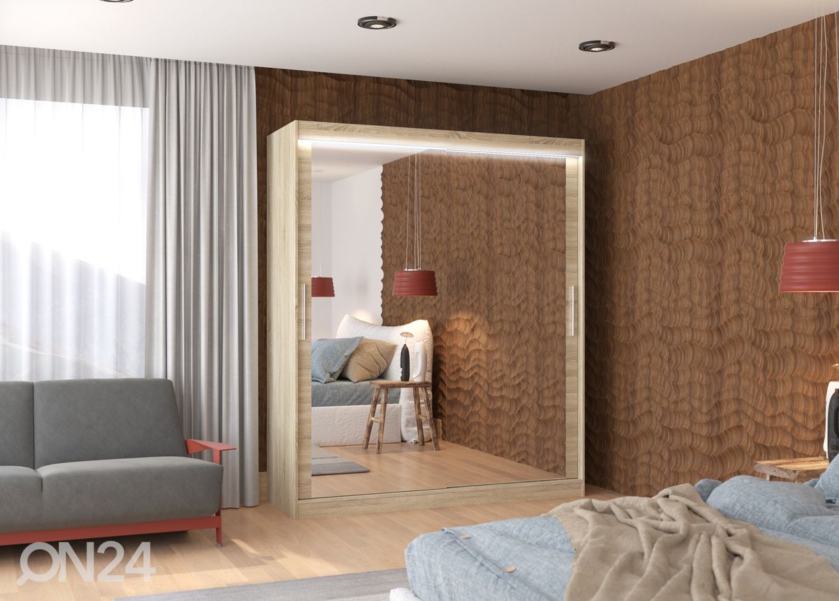 Lükandustega riidekapp Evely 180 cm + LED suurendatud