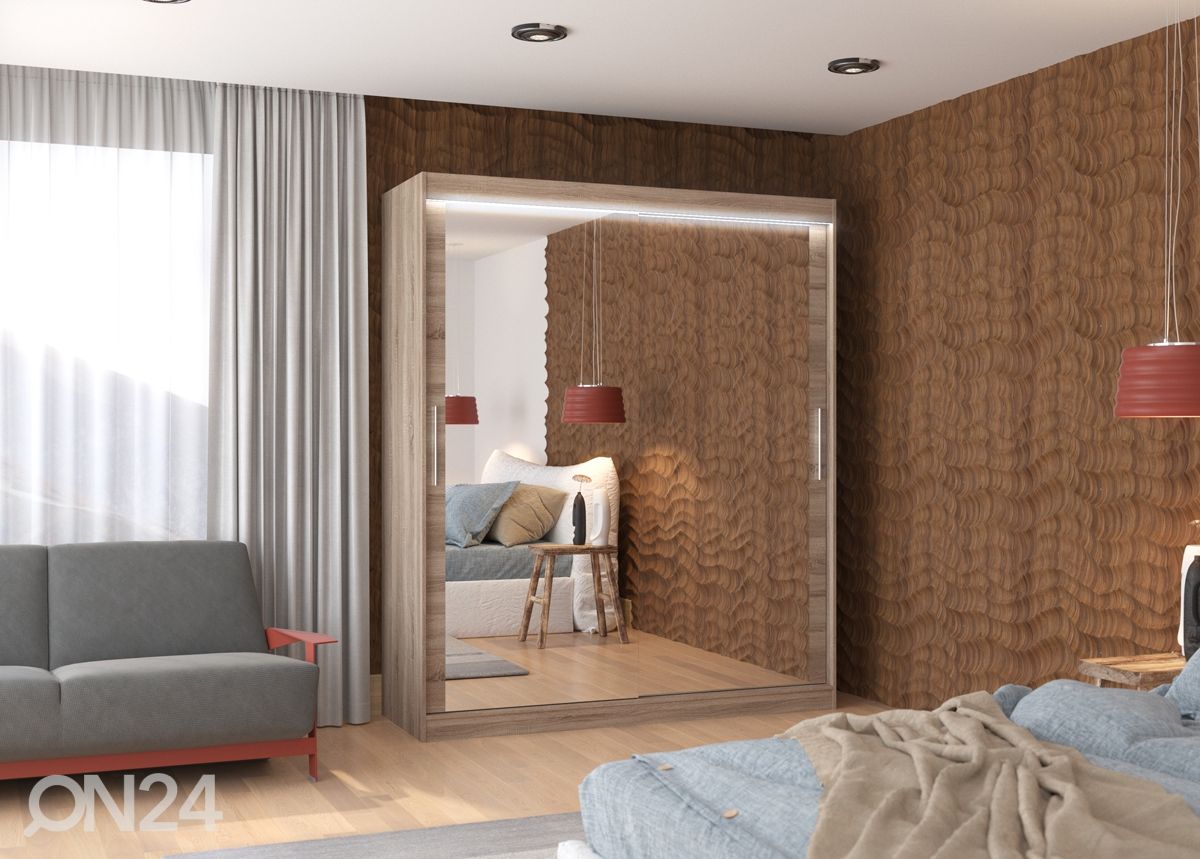 Lükandustega riidekapp Evely 180 cm + LED suurendatud