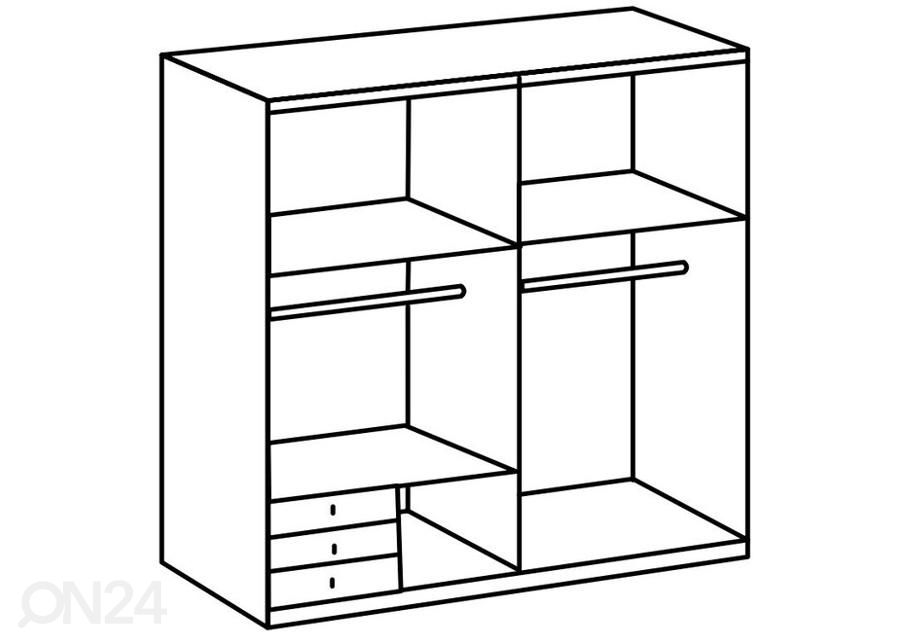 Lükandustega riidekapp Flensburg 2 225 cm suurendatud