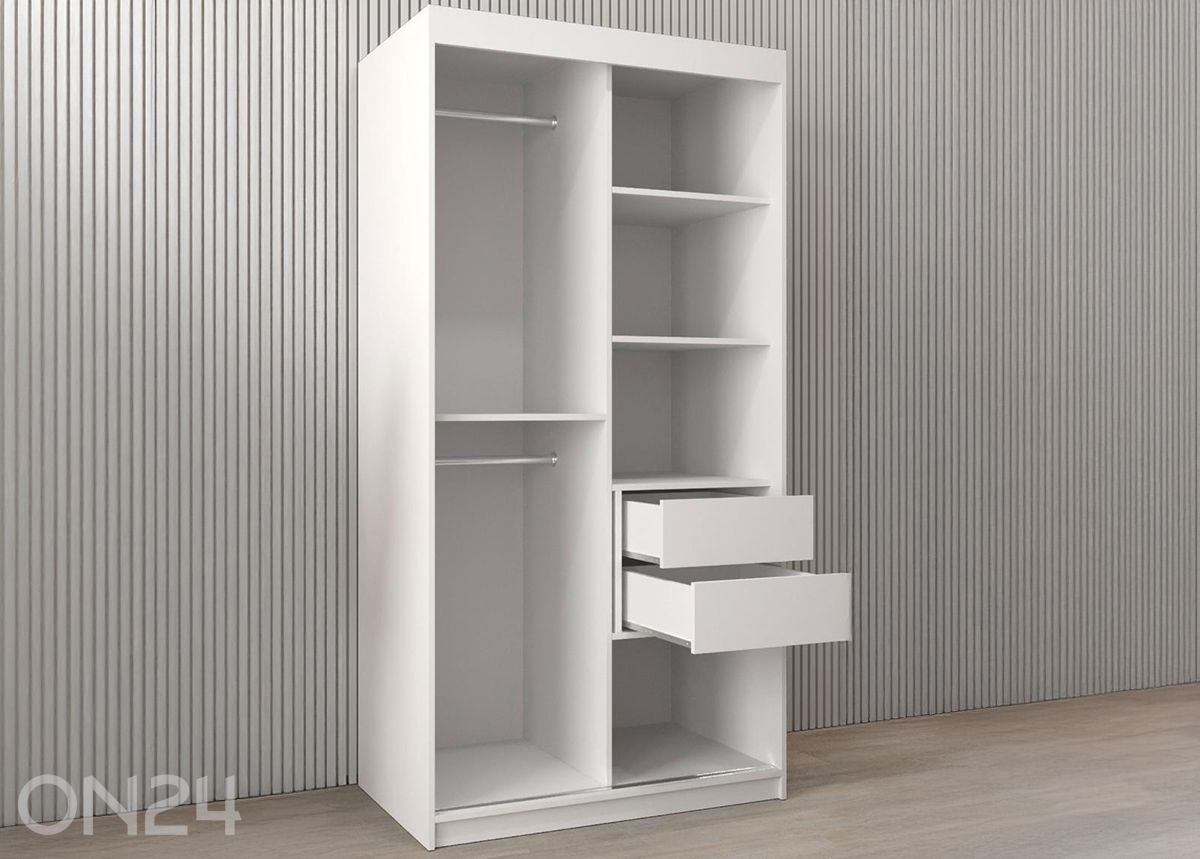 Lükandustega riidekapp Flutes 100 cm suurendatud