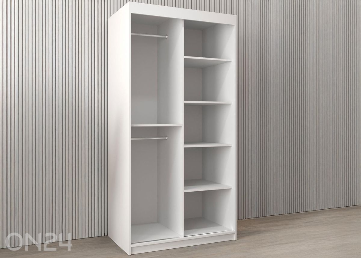 Lükandustega riidekapp Flutes 100 cm + LED suurendatud