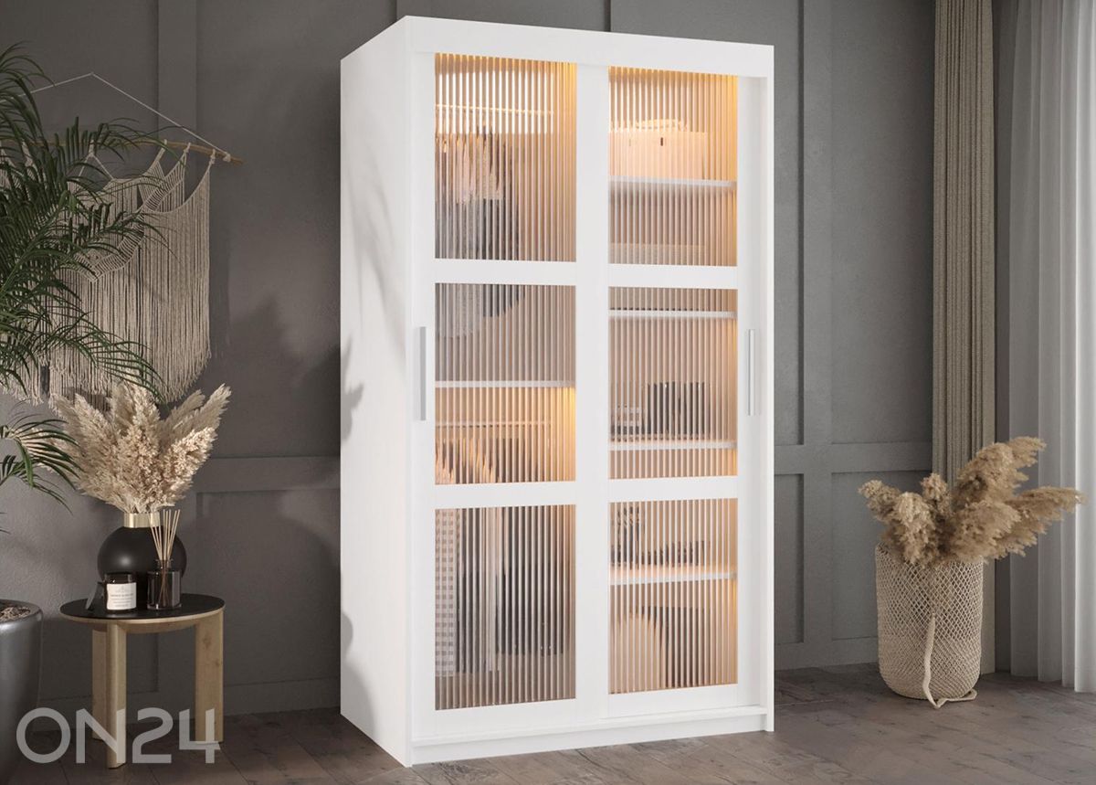 Lükandustega riidekapp Flutes 100 cm + LED suurendatud