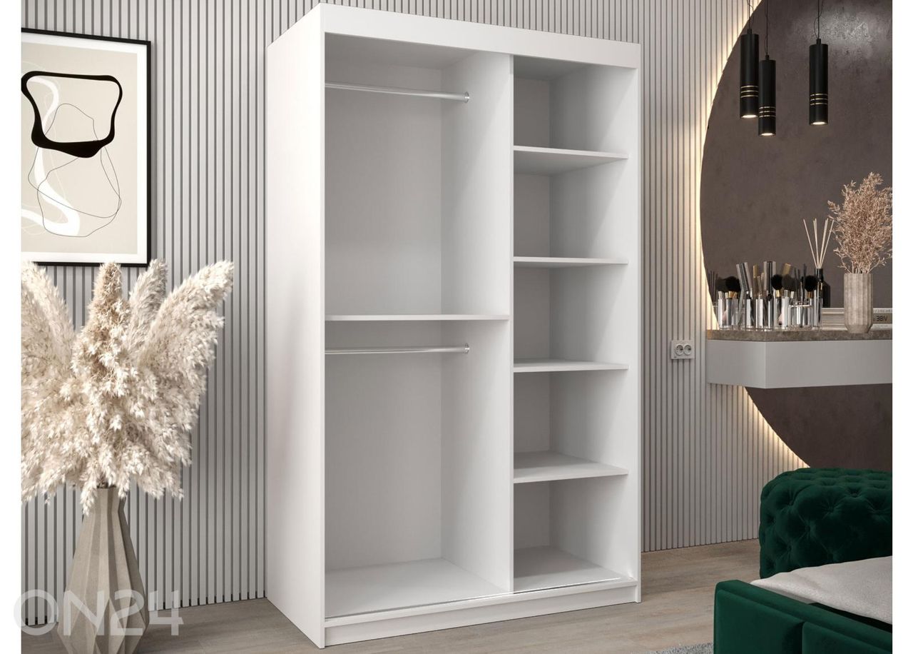 Lükandustega riidekapp Flutes 120 cm suurendatud