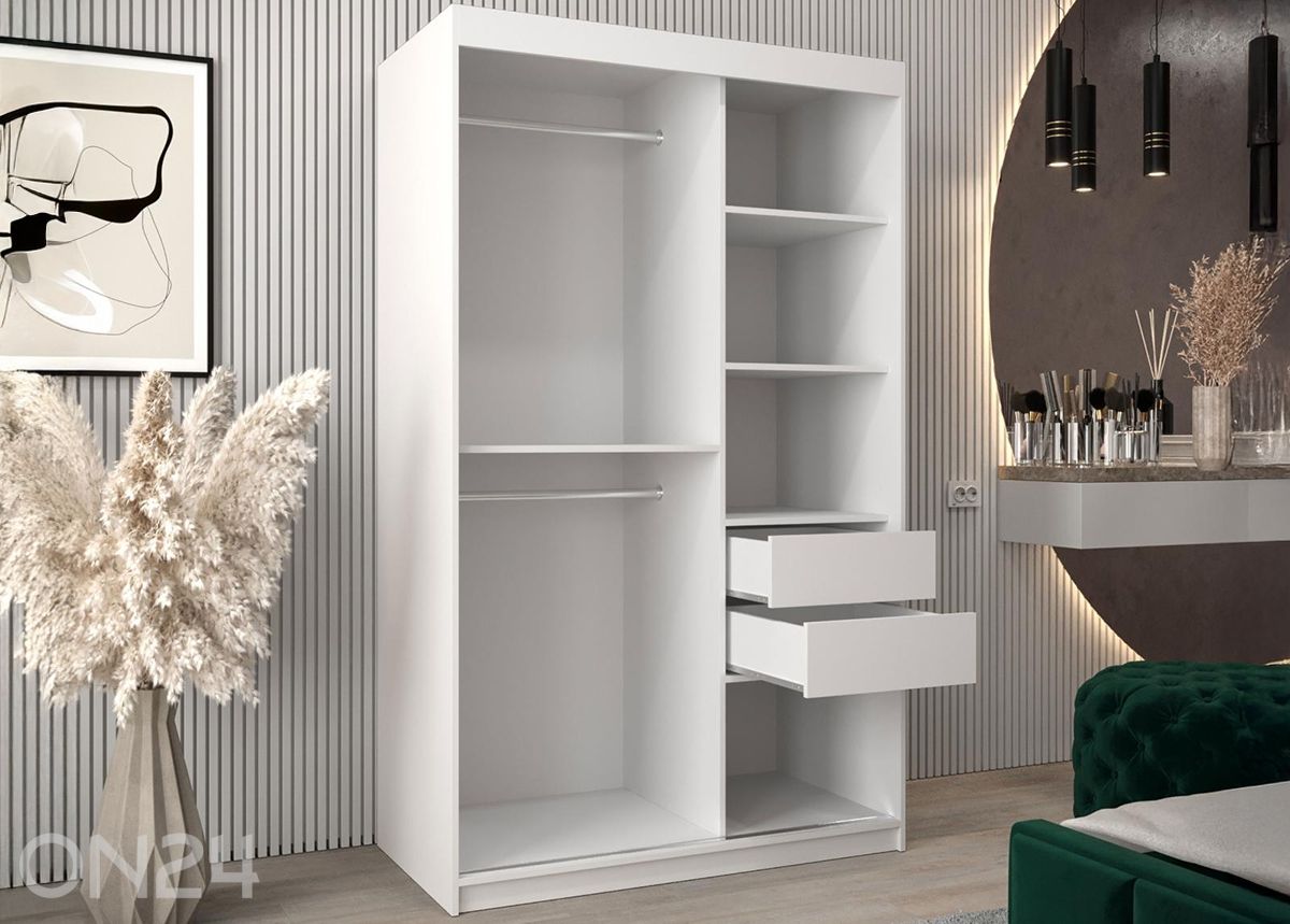 Lükandustega riidekapp Flutes 120 cm suurendatud