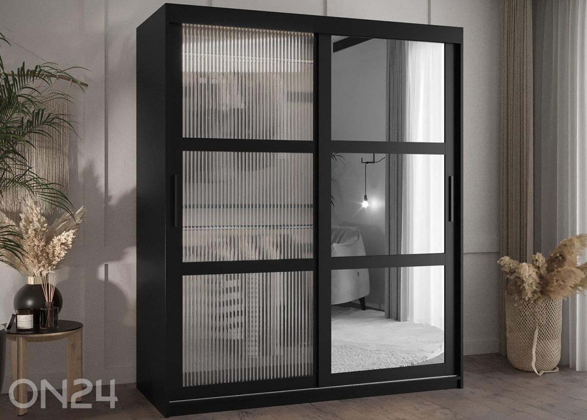 Lükandustega riidekapp Flutes 150 cm suurendatud