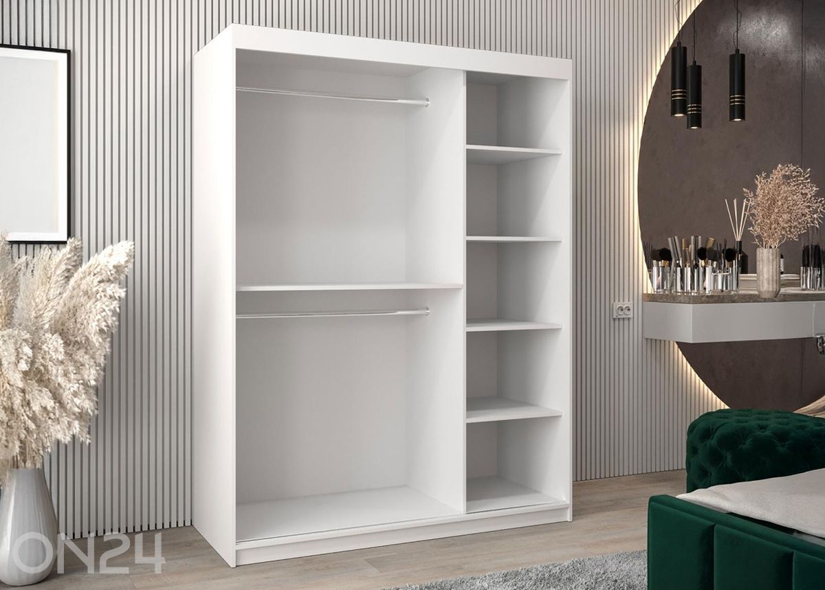 Lükandustega riidekapp Flutes 150 cm suurendatud