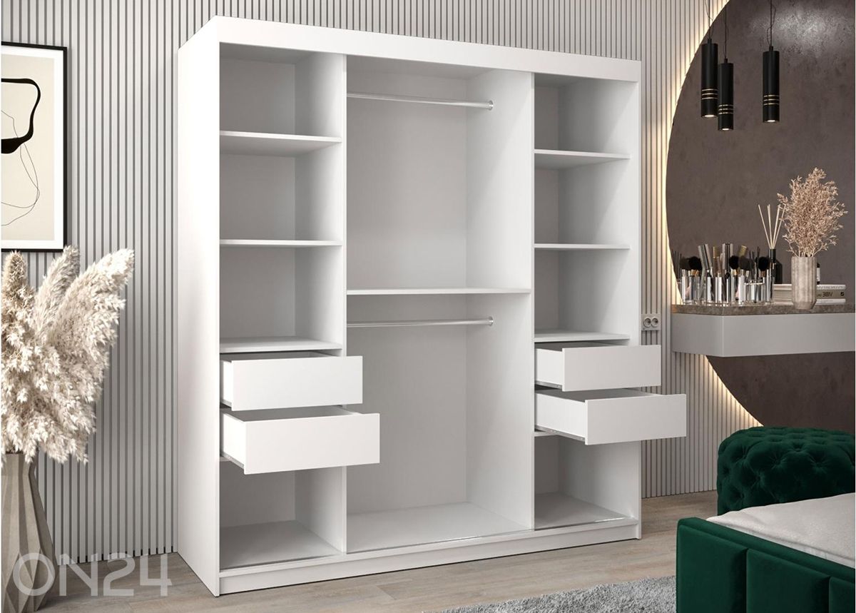 Lükandustega riidekapp Flutes 180 cm suurendatud