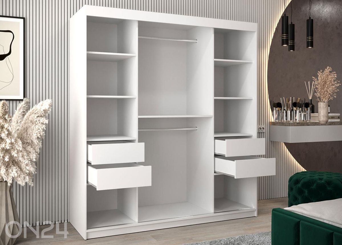 Lükandustega riidekapp Flutes 180 cm suurendatud