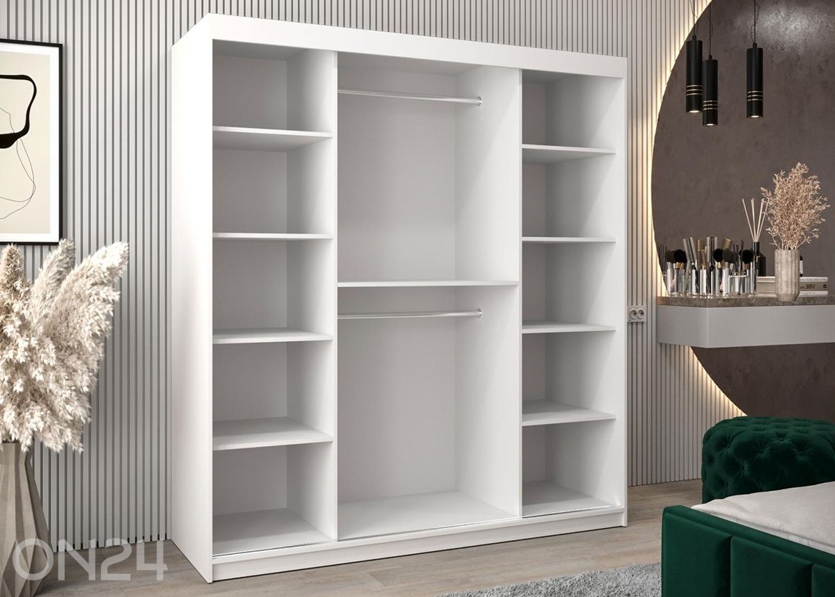 Lükandustega riidekapp Flutes 180 cm + LED suurendatud