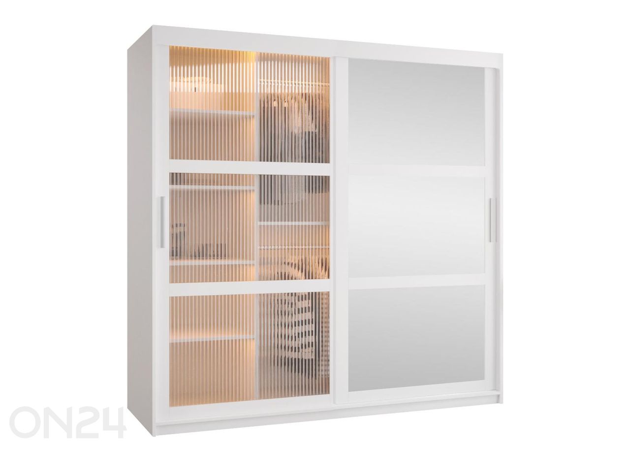 Lükandustega riidekapp Flutes 180 cm + LED suurendatud