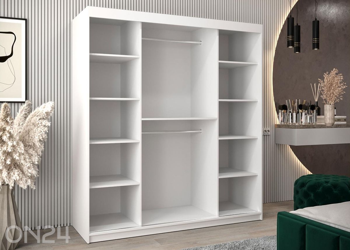 Lükandustega riidekapp Flutes 180 cm + LED suurendatud