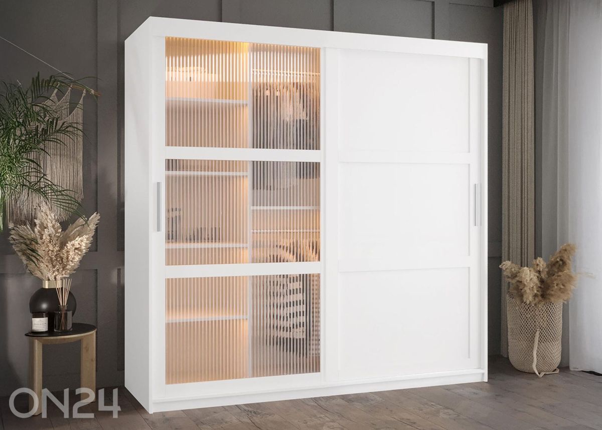 Lükandustega riidekapp Flutes 180 cm + LED suurendatud