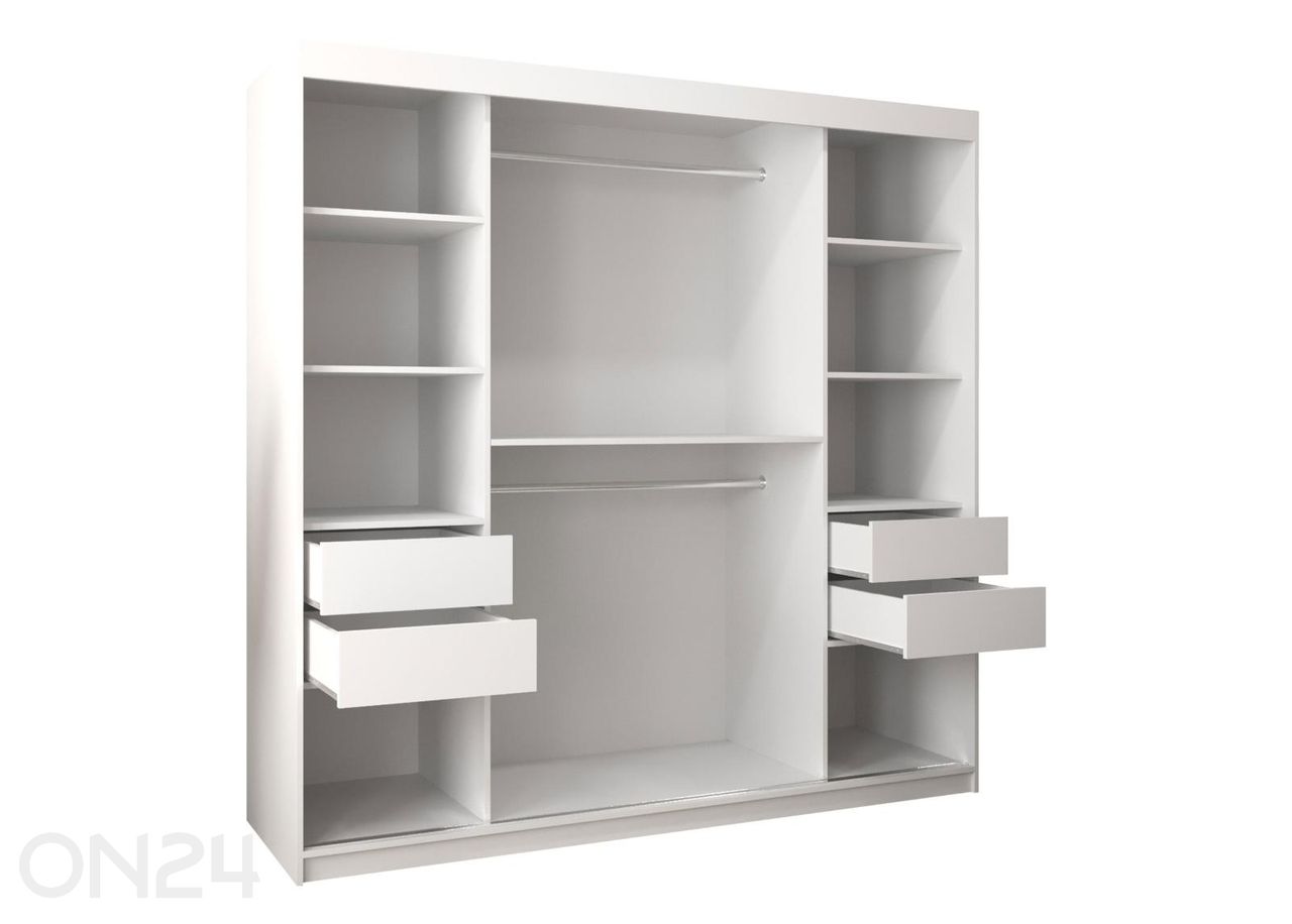 Lükandustega riidekapp Flutes 200 cm suurendatud