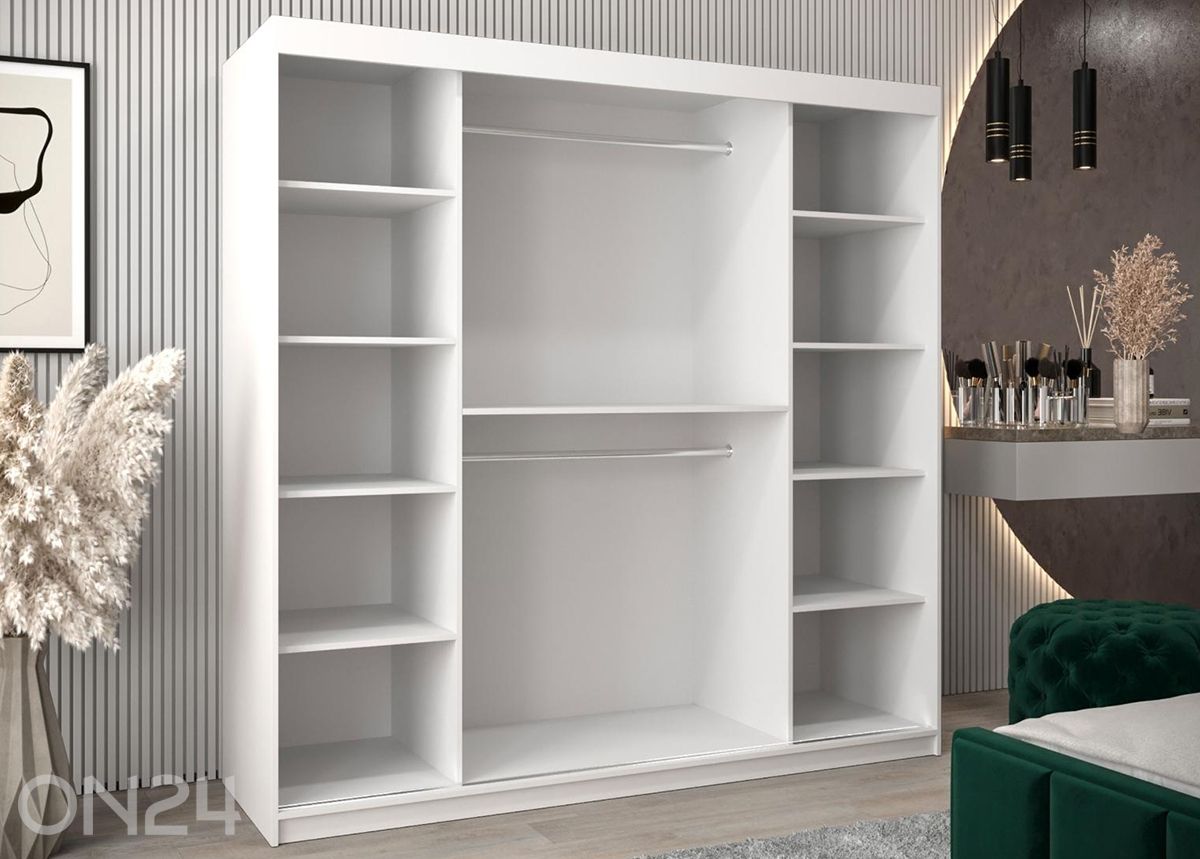 Lükandustega riidekapp Flutes 200 cm suurendatud