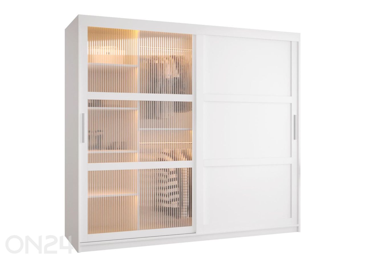 Lükandustega riidekapp Flutes 200 cm + LED suurendatud