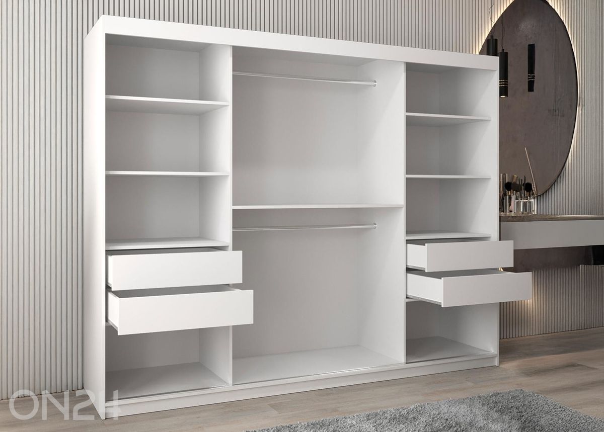 Lükandustega riidekapp Flutes 250 cm suurendatud