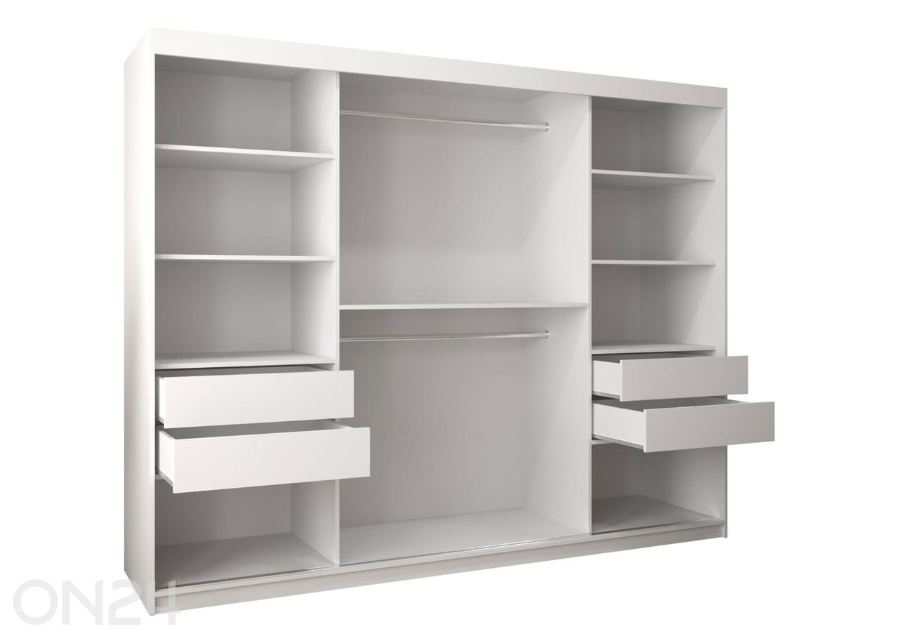 Lükandustega riidekapp Flutes 250 cm suurendatud