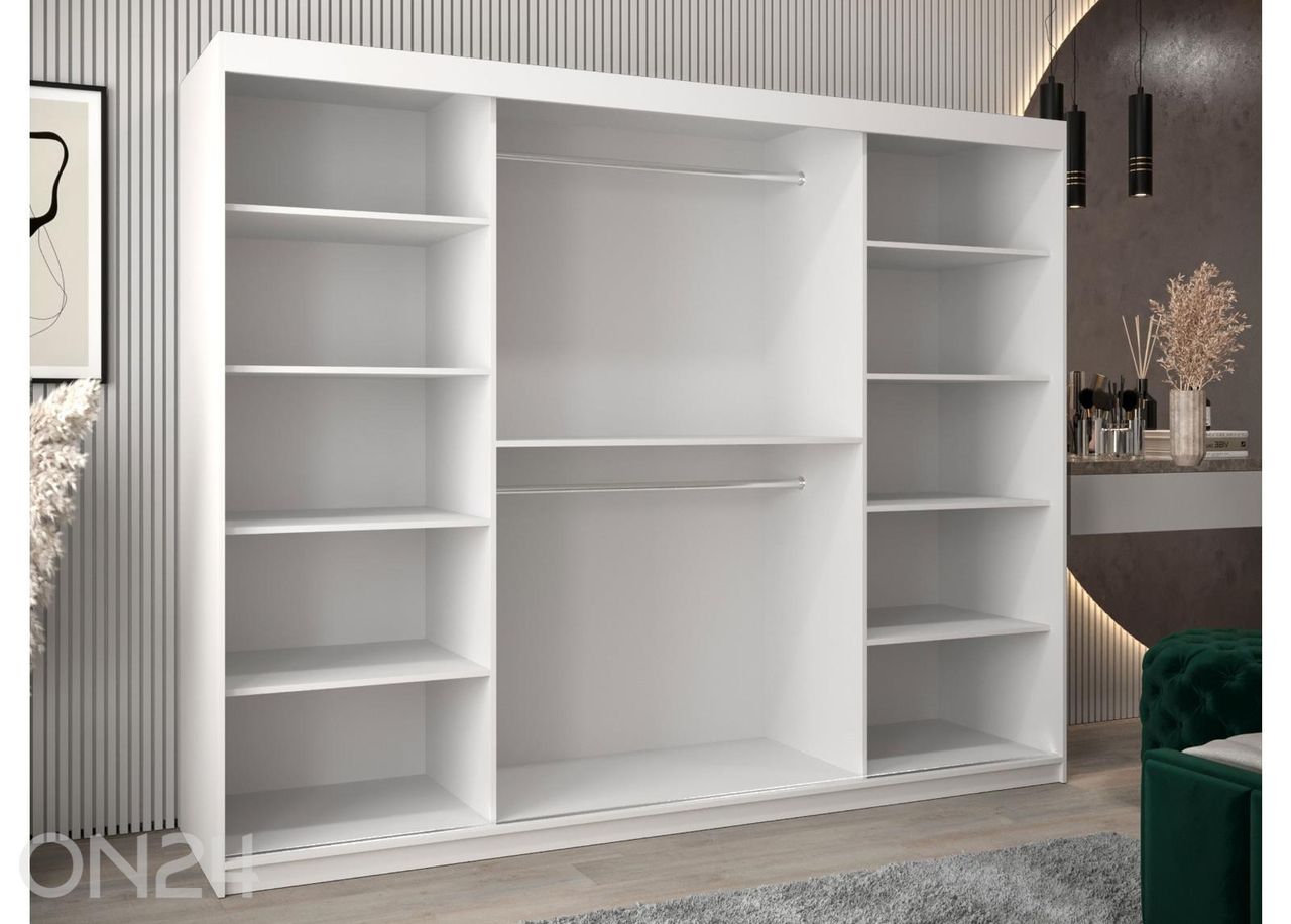 Lükandustega riidekapp Flutes 250 cm suurendatud