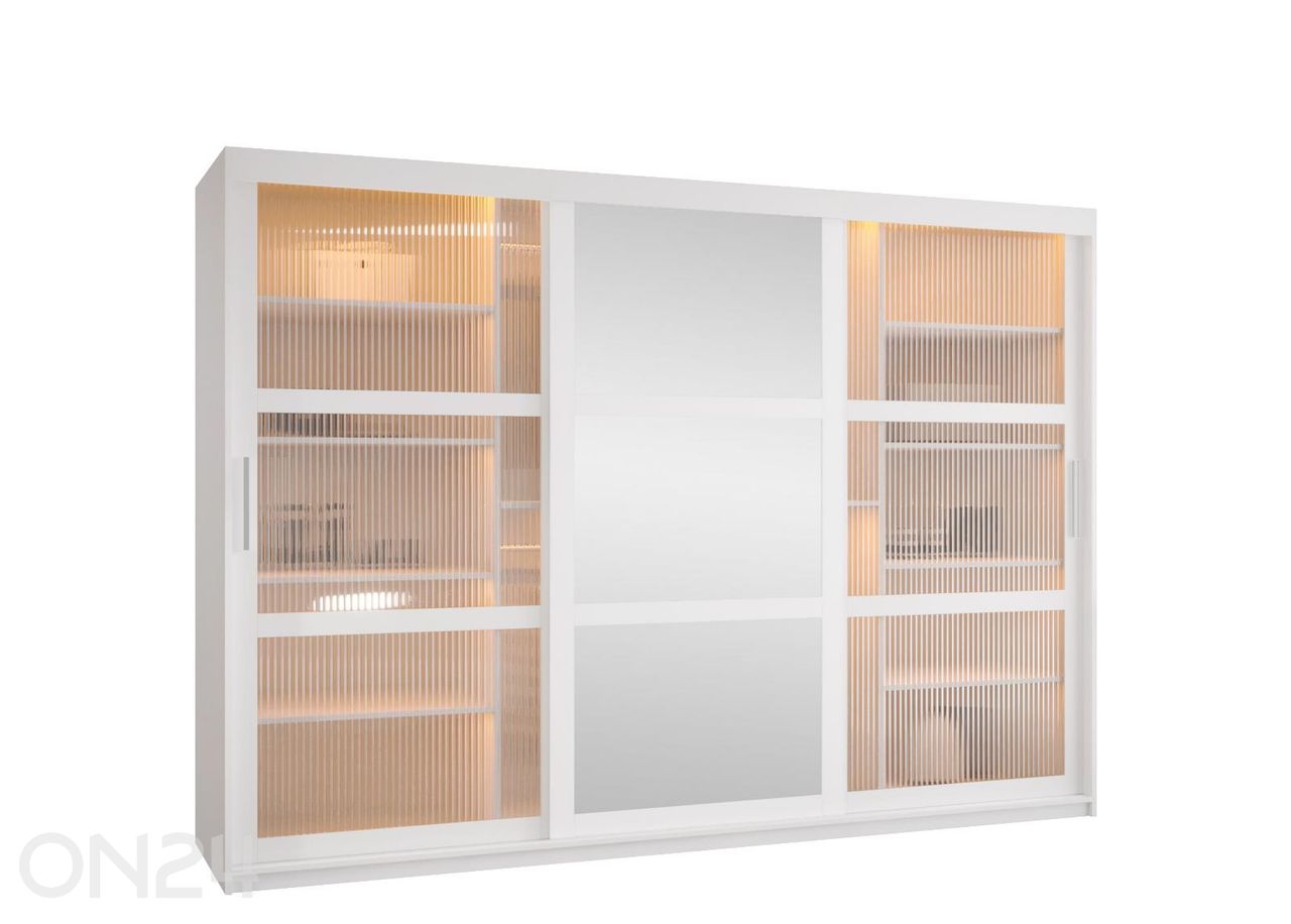 Lükandustega riidekapp Flutes 250 cm + LED suurendatud