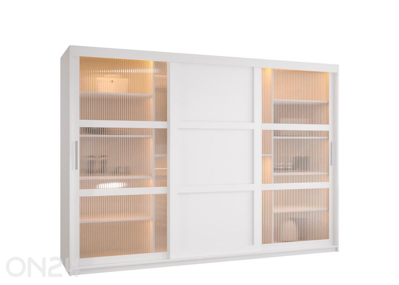 Lükandustega riidekapp Flutes 250 cm + LED suurendatud