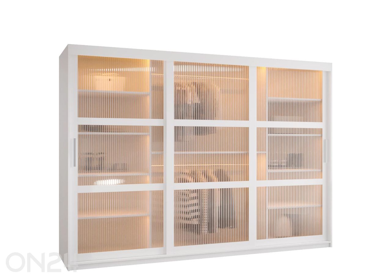 Lükandustega riidekapp Flutes 250 cm + LED suurendatud