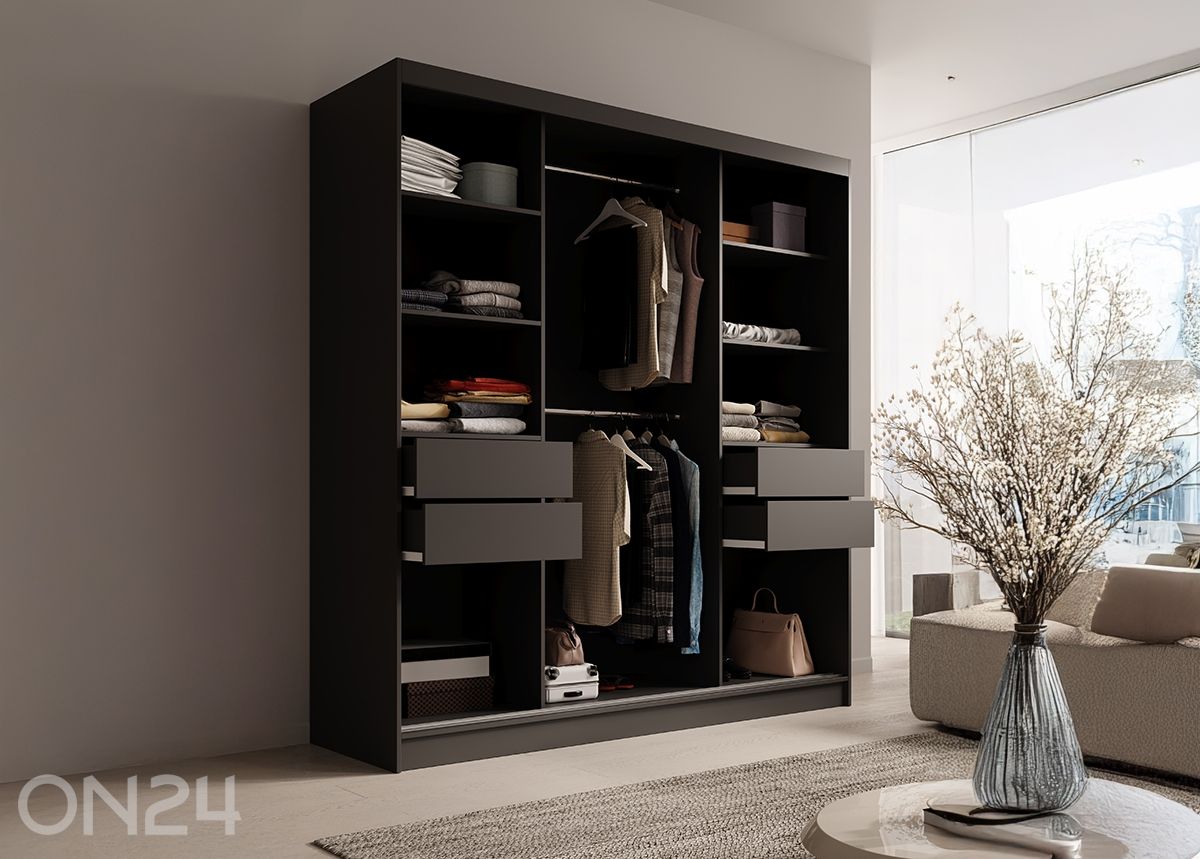 Lükandustega riidekapp Gironde 200 cm suurendatud