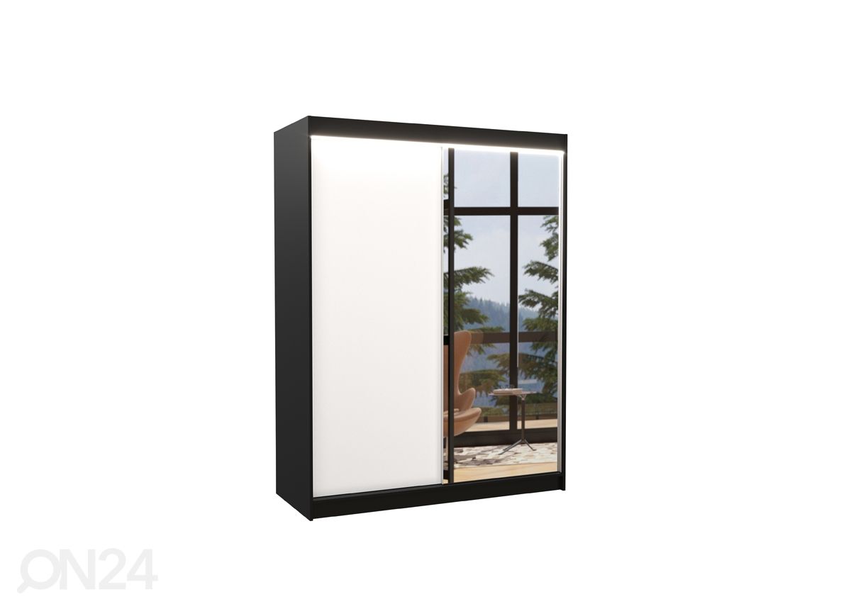 Lükandustega riidekapp Joanna 150 cm + LED suurendatud